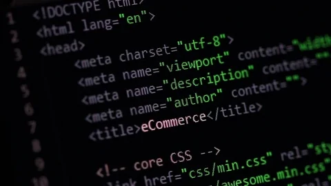 Online Store HTML code, DOF Stock Footage 85706870