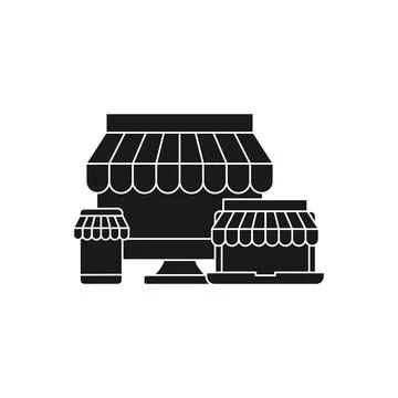 Online Store icon Vector design Illustration. Modern Online Shopping icon vec Stock Illustration