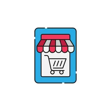 Online Store icon Vector design Illustration. Modern Online Shopping icon vec Ilustração Stock