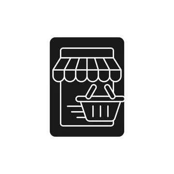 Online Store icon Vector design Illustration. Modern Online Shopping icon vec Stock Illustration