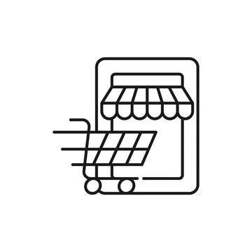 Online Store icon Vector design Illustration. Modern Online Shopping icon vec Stock Illustration
