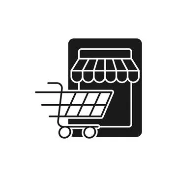 Online Store icon Vector design Illustration. Modern Online Shopping icon vec Stock Illustration