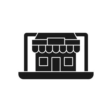 Online Store icon Vector design Illustration. Modern Online Shopping icon vec Stock Illustration