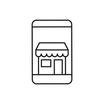 Online Store icon Vector design Illustration. Modern Online Shopping icon vec Stock-Illustration