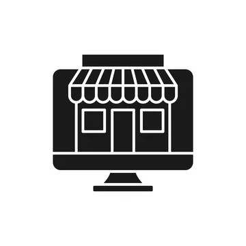 Online Store icon Vector design Illustration. Modern Online Shopping icon vec Stock Illustration