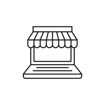 Online Store icon Vector design Illustration. Modern Online Shopping icon vec Stock Illustration