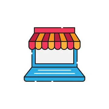 Online Store icon Vector design Illustration. Modern Online Shopping icon vec Ilustração Stock