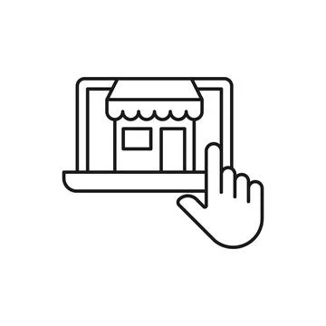 Online Store icon Vector design Illustration. Modern Online Shopping icon vec Ilustração Stock