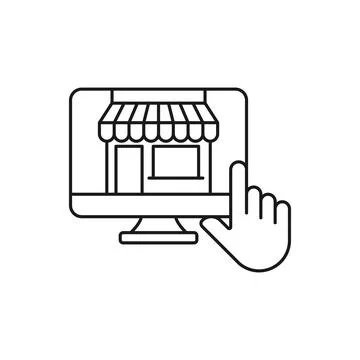 Online Store icon Vector design Illustration. Modern Online Shopping icon vec Stock Illustration