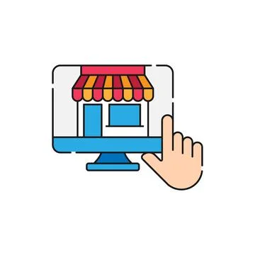 Online Store icon Vector design Illustration. Modern Online Shopping icon vec Ilustração Stock