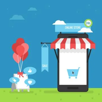 Online store Stock Illustration