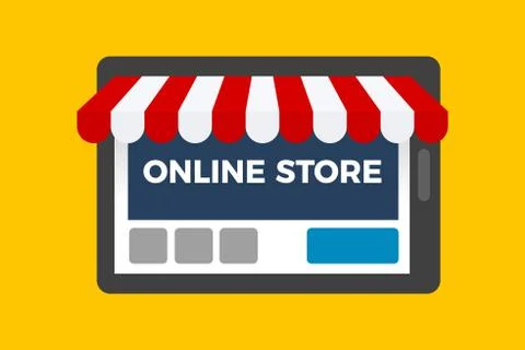 Online store inside smartphone tablet Stock Illustration