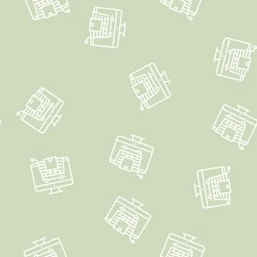 Online store line seamless pattern Illustrazione stock