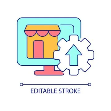 Online store performance improvement RGB color icon Stock Illustration