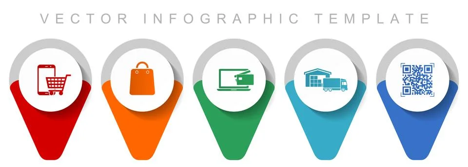 Online store pointer collection, miscellaneous icons such as smartphone, cart Stock Illustration
