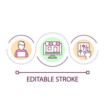 Online store website development loop concept icon Illustrazione stock