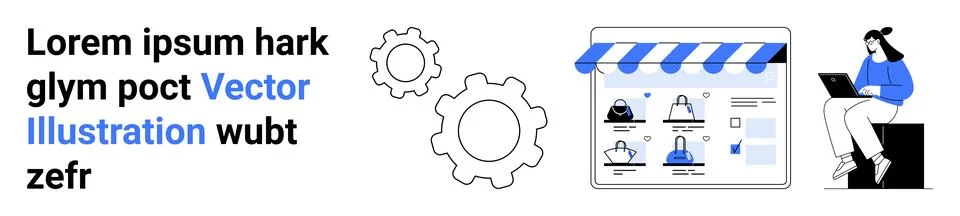 Online Storefront Setup with User Interface and Product Management Concepts イラスト素材