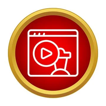 Online streaming video player icon concept Stock Illustration
