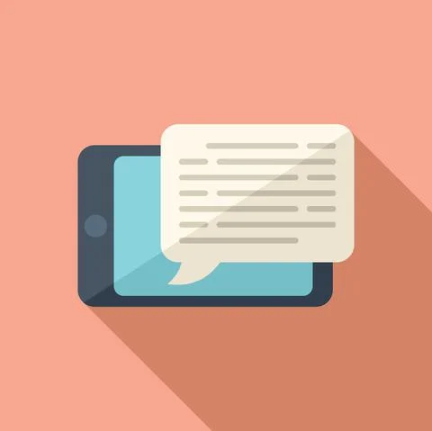 Online study message icon flat vector. Distance book Stock Illustration