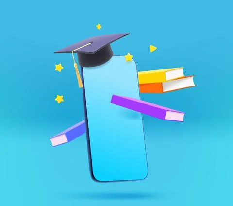 Online studying concept. 3d vector illustration Stock-Illustration
