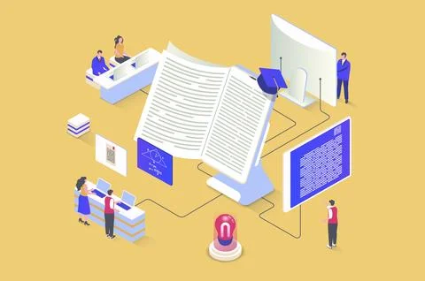 Online Studying Web Illustration Illustrazione stock