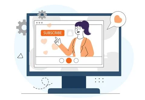 Online subscription concept screen.. Vector illustration Stock Illustration