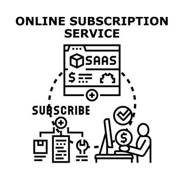 Online subscription service model for software business Stockillustratie