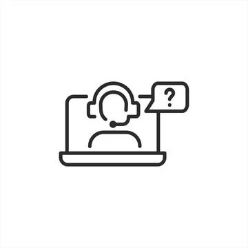 Online Support Agent Icon Stock Illustration