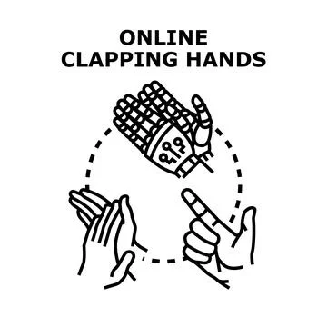 Online support and digital applause concept illustration Stock Illustration