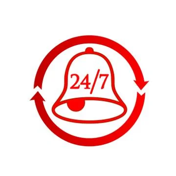 Online support around the clock Stock Illustration