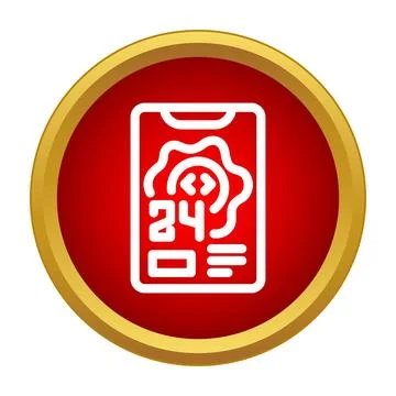 Online support chat on smartphone screen offering 247 help 스톡 일러스트
