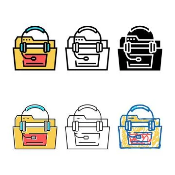 Online support color icon vector styles Stock Illustration
