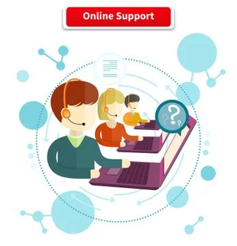 Online Support Concept Stock Illustration