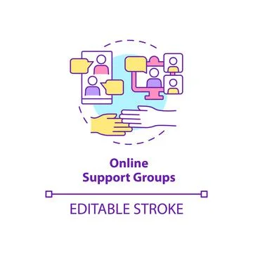 Online support group concept icon イラスト素材