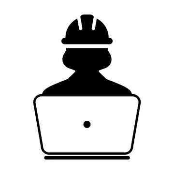 Online Support icon vector female construction service worker person profile  Stock Illustration