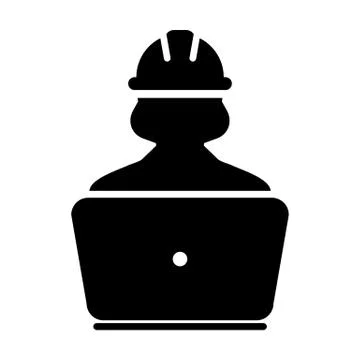 Online Support icon vector female construction service worker person profile  Stock Illustration