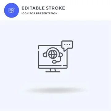 Online Support icon vector, filled flat sign, solid pictogram isolated on white Stock Illustration