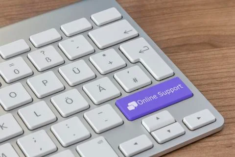 Online Support on modern Keyboard Stock Illustration