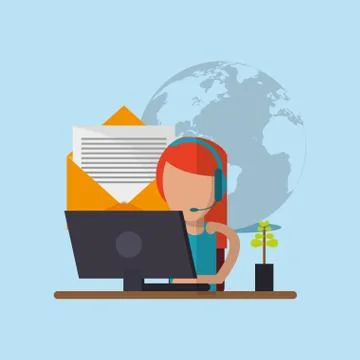 Online support or remote technical service icons image Stock Illustration
