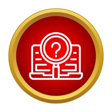 Online support query icon finding answers and help Illustrazione stock
