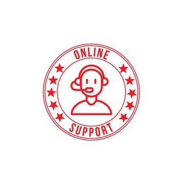 Online support red stamp vector illustration.isolated on white background Stock Illustration