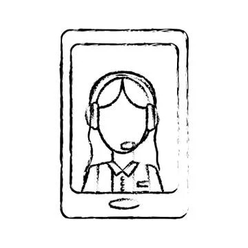 Online support technical service or call center related icon ima Stock Illustration