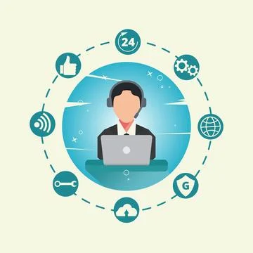 Online support vector illustration Stock Illustration