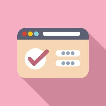 Online support web site icon flat vector. New register Stock Illustration