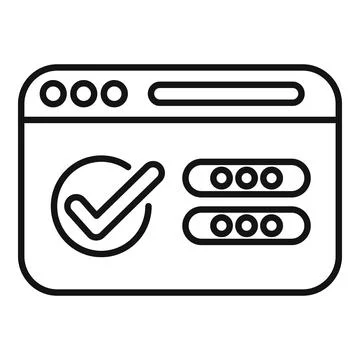 Online support web site icon outline vector. New register Illustrazione stock