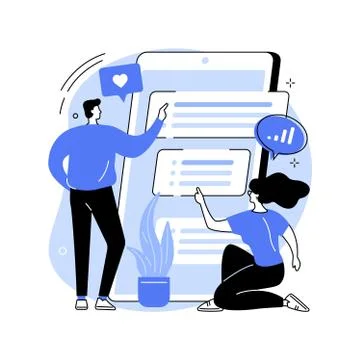 Online survey abstract concept vector illustration. Illustrazione stock