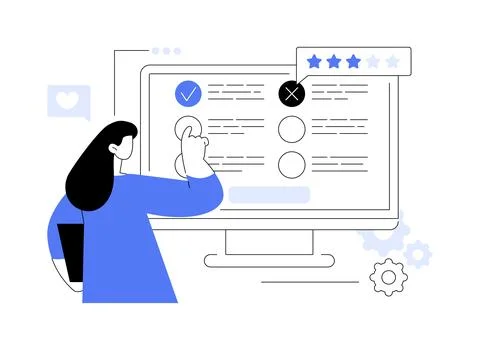 Online survey abstract concept vector illustration. 스톡 일러스트