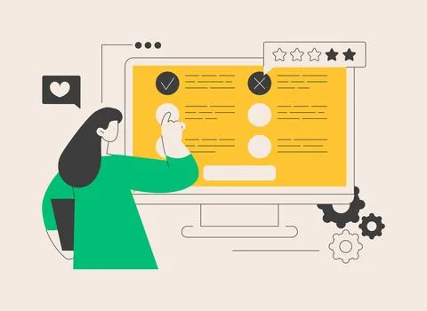 Online survey abstract concept vector illustration. 스톡 일러스트