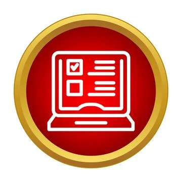 Online survey and feedback questionnaire on laptop screen Stock Illustration