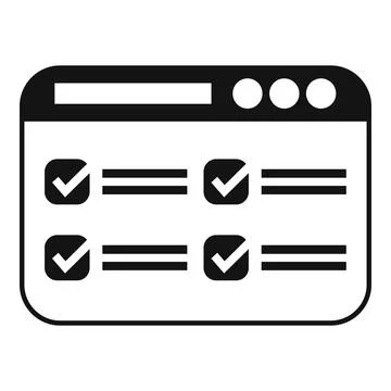 Online survey with check marks on website interface Stock Illustration